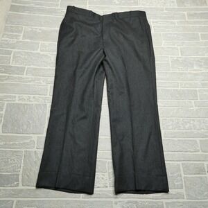 Jaymar Wool Dress Pants Mens 39 Charcoal Gray Flat Front Trouser Slacks